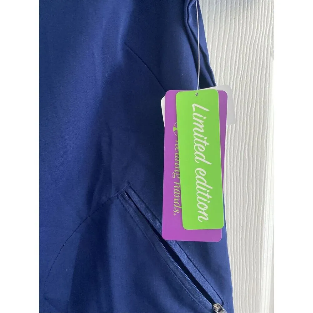 Purple‎ Hands Women's Navy Scrub Top Purple Label Limited Edition Small NEW - Image 2