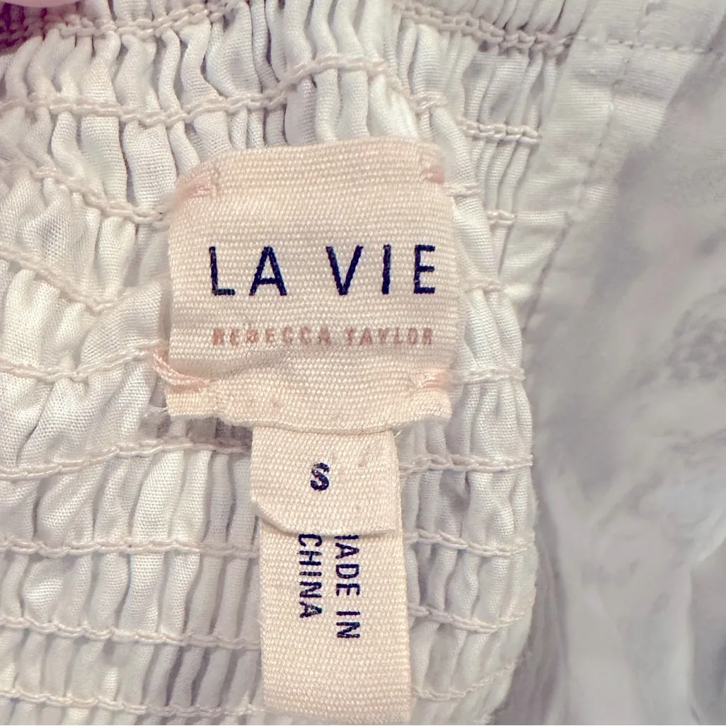 Rebecca Taylor La Vie Provencal Cottage Prairie White Purple Floral Midi Dress S - Image 7