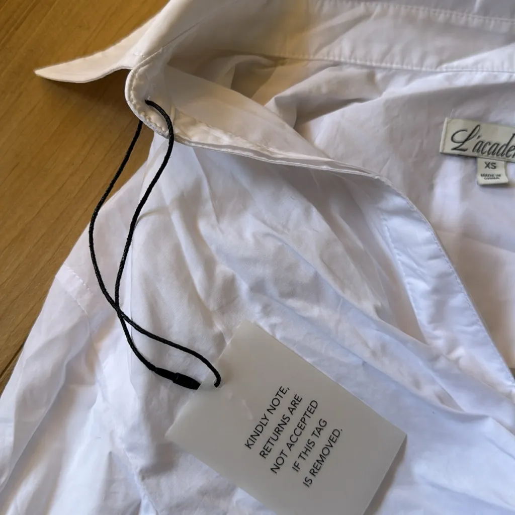 L'Academie Crop White Blouse - Image 3