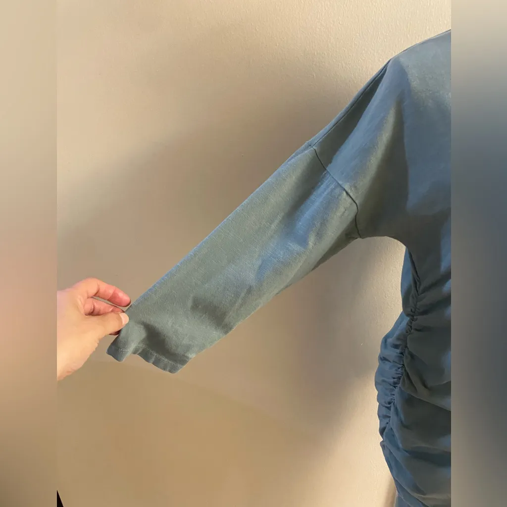 Sundry by Anthropologie‎ light moss green mini dress 3/4 sleeve jersey knit Sz 1 - Image 8