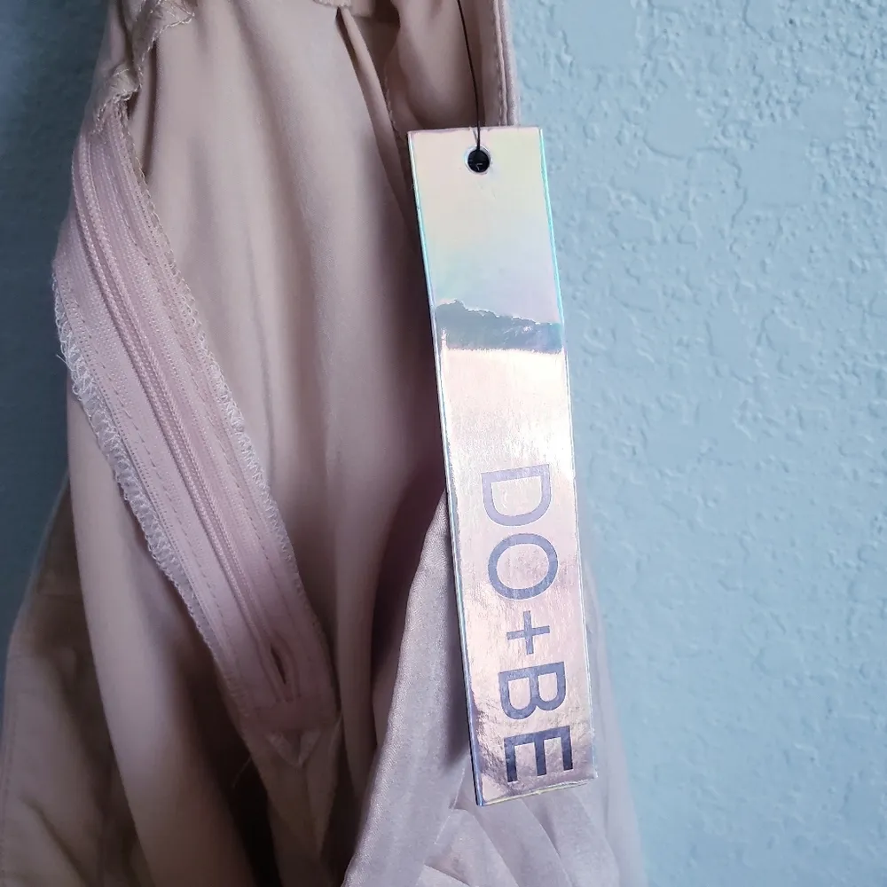 DO+BE Cream Pleated Sheer Wide Leg Pants - Image 9