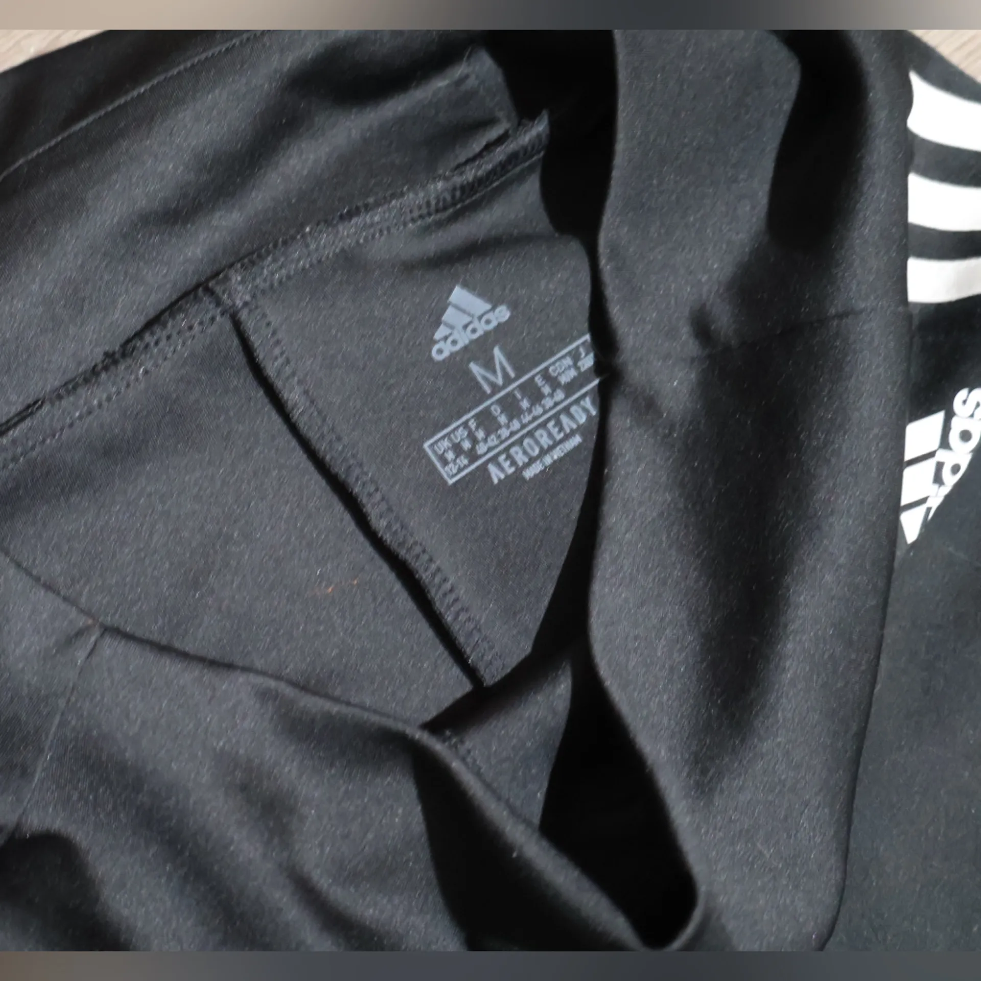 Adidas Climalite Women's Black High Waist Side Stripes Logo Active Leggings Sz M Size M - Image 3