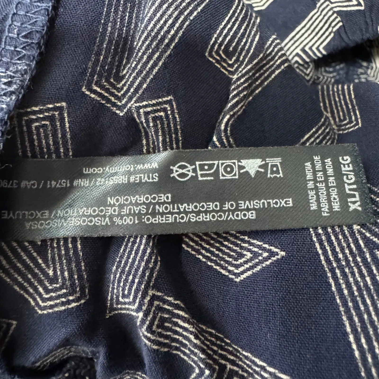 Tommy Hilfiger All Over Logo Capri Pajama Pants Navy White Womens XL - Image 6