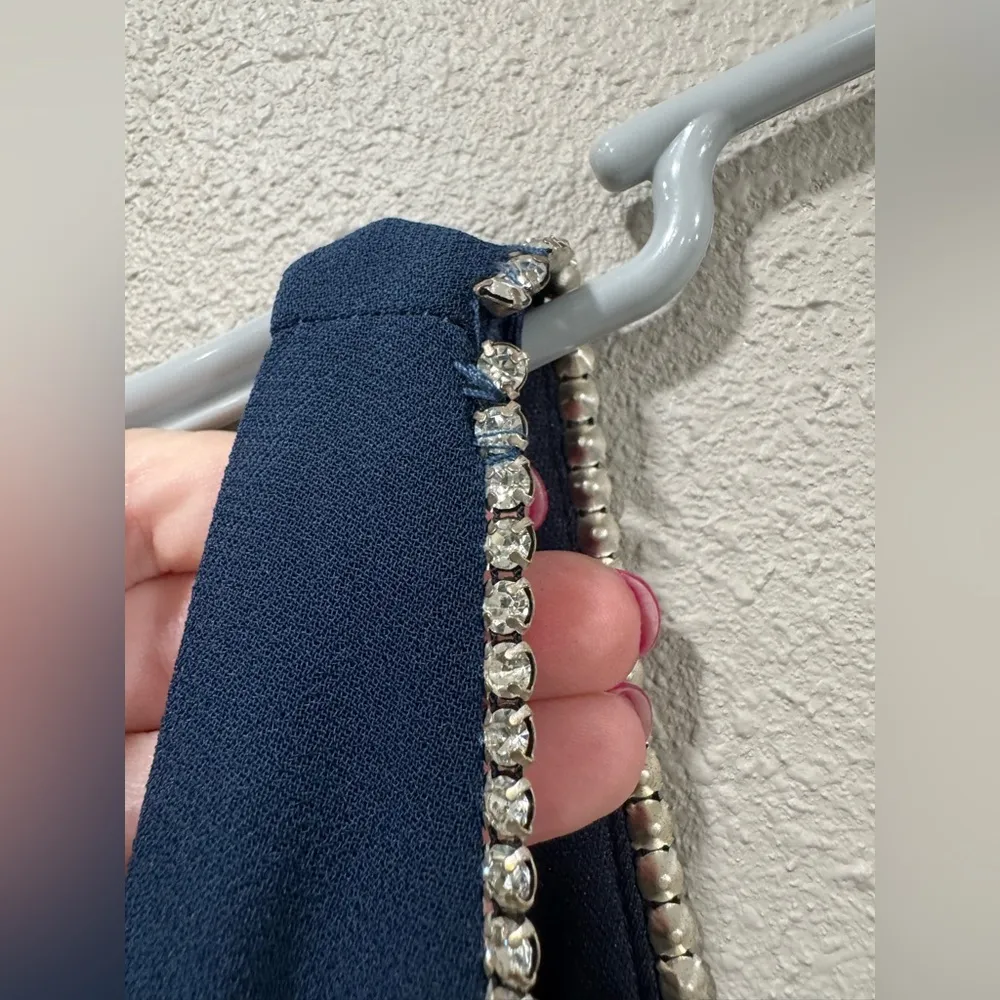 URSULA of Switzerland Dress Navy Blue with Embellishments Size 12 - Image 5