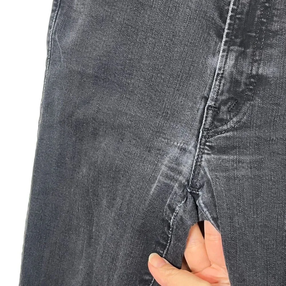 Mother The Stunner Step Fray Jeans Not Guilty Black Women’s Size 27 Raw Hem - Image 13