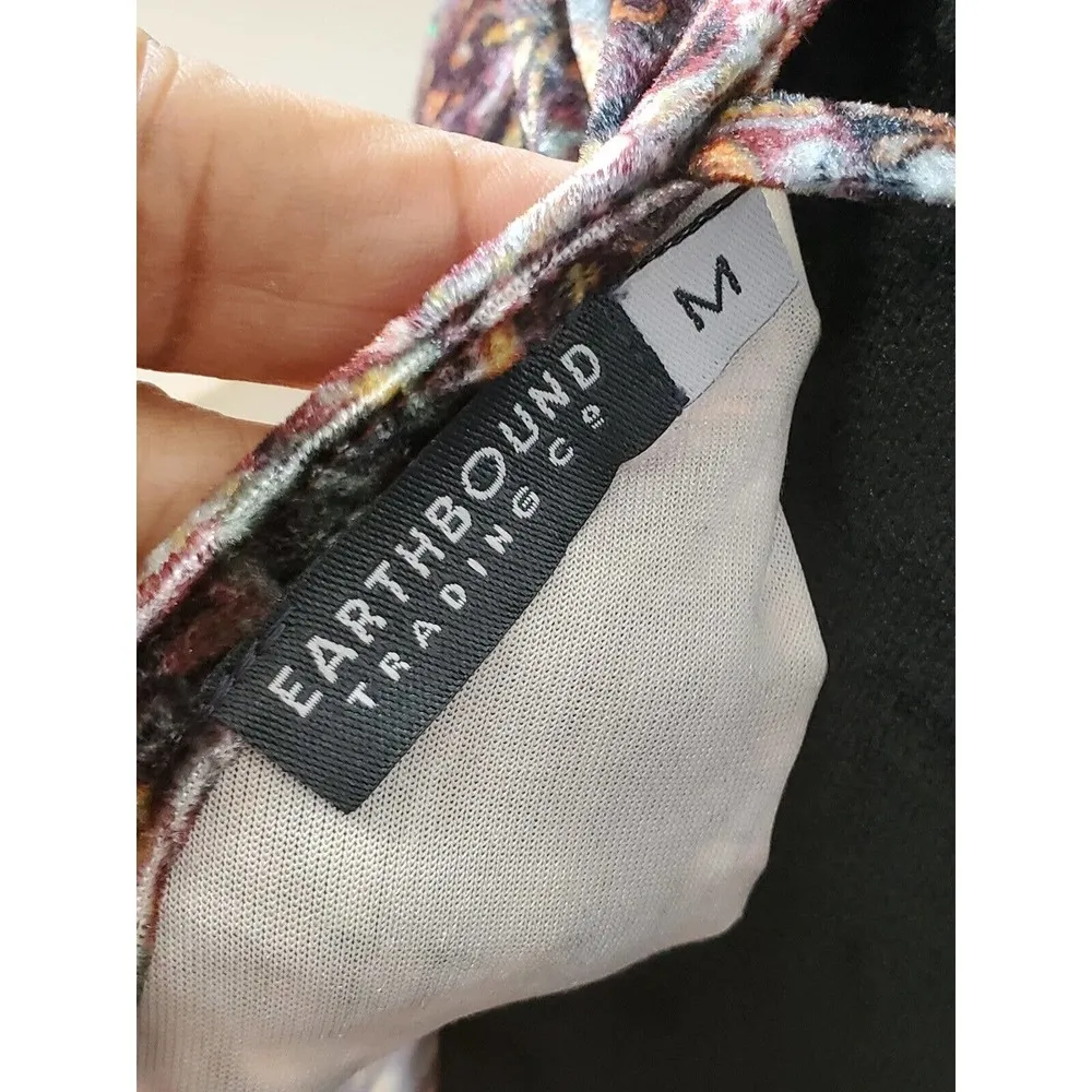 Earthbound Women Multicolor Polyester Round Neck Long Sleeve Knee Length Dress M - Image 8