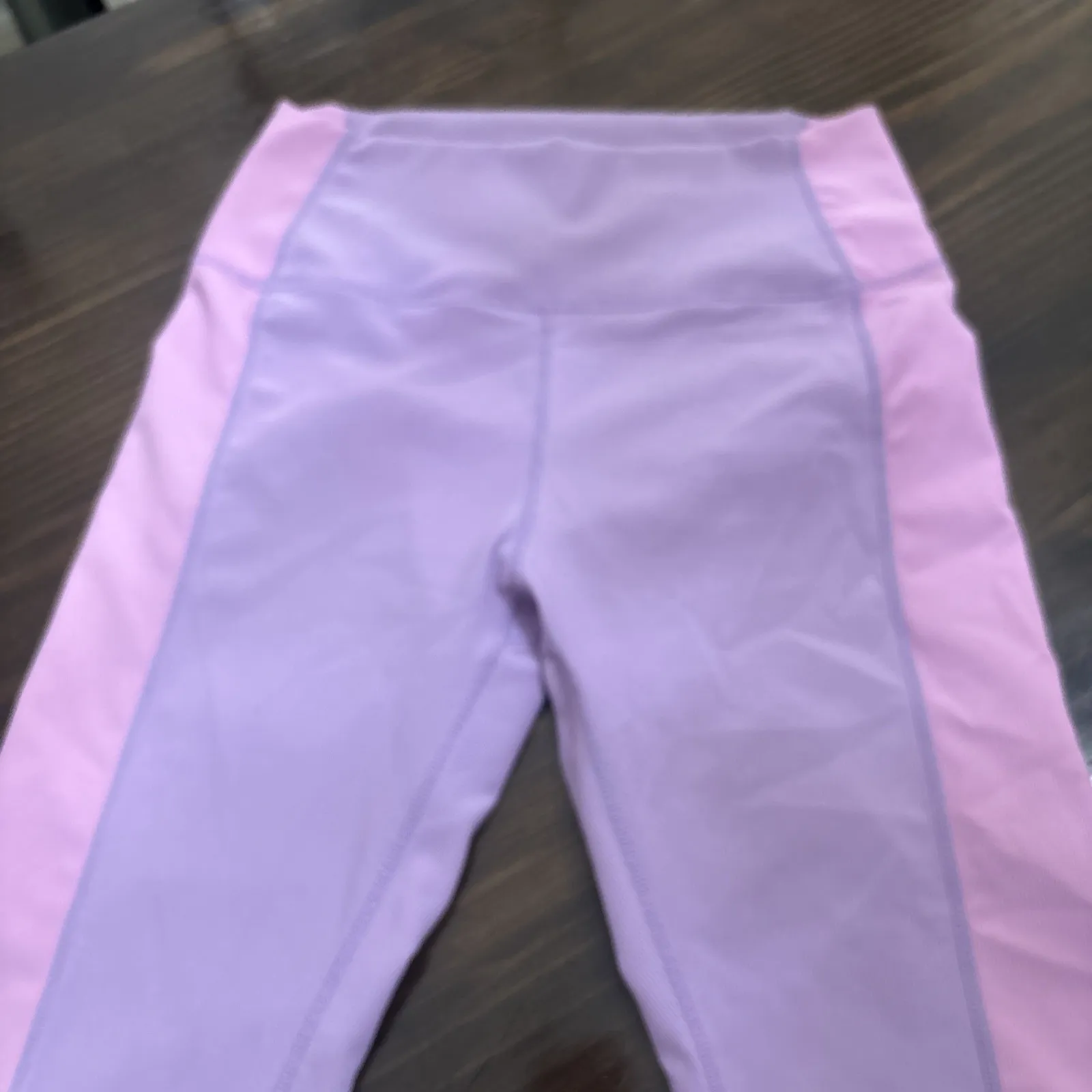 Wilo The Label Leggings Large Ribbed 7/8 Ankle Pink Purple Anthropologie - Image 5