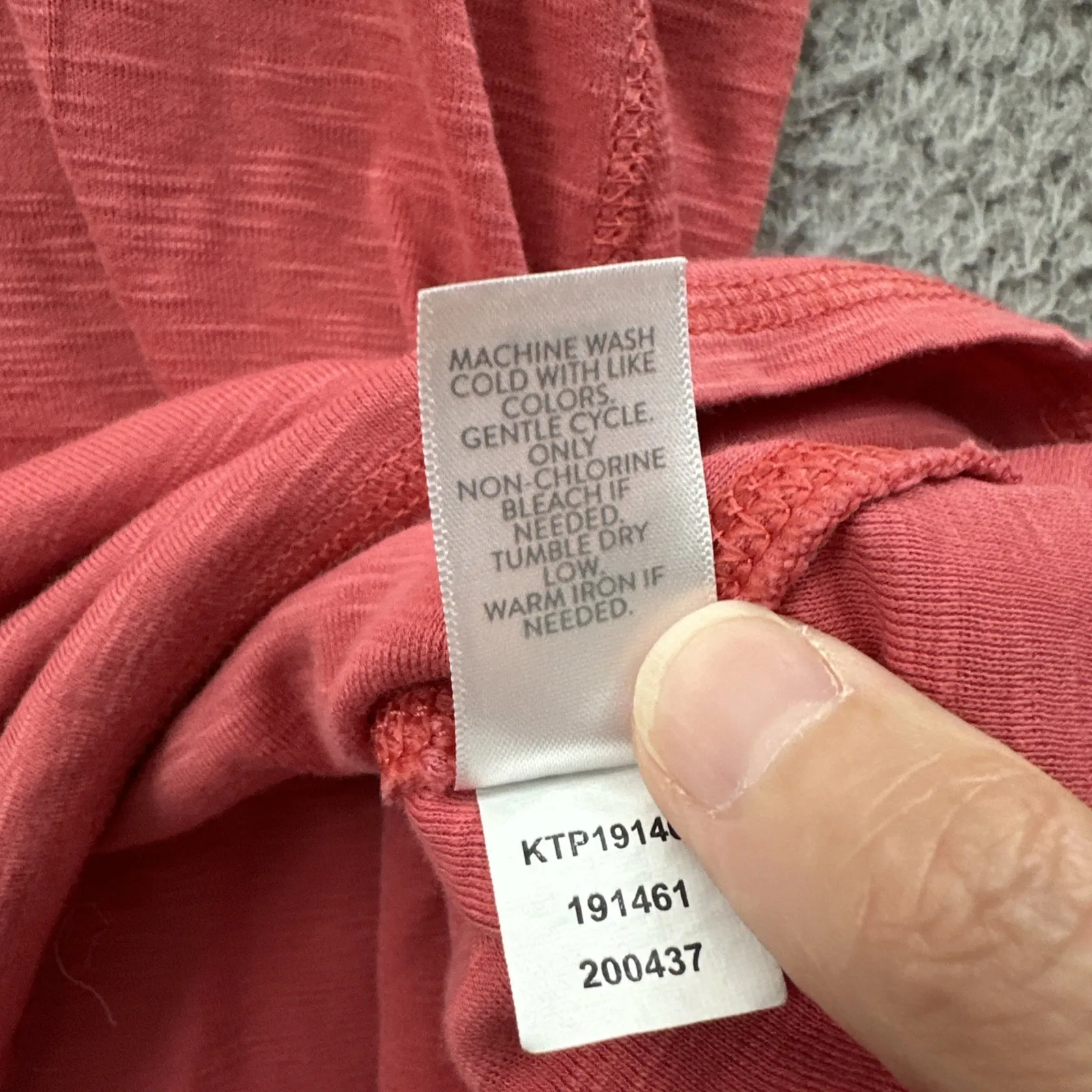 J.Jill Pima Scoop Neck Elliptical Tunic Long Sleeve Pink Pima Cotton Size Medium - Image 5