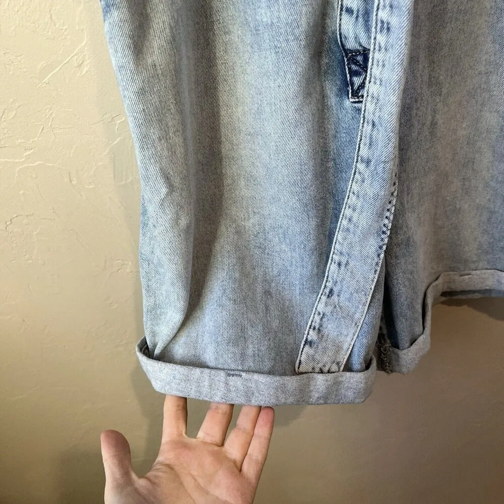 Chelsea & Violet Denim Jumpsuit Romper Shorts L NWT Utility Boho Blue preppy new - Image 8