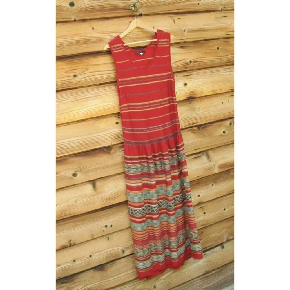 Peruvian Connection Red Multi Pima Cotton Southwestern Print Knit Dress Size M - Image 2