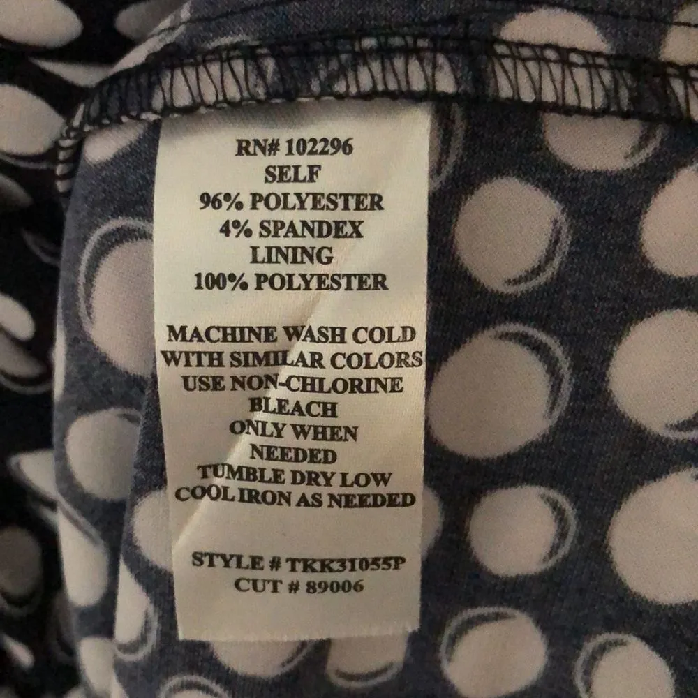 Connected Apparel Size 6P Elbow-Sleeve Gathered Jersey Sheath Dress in Navy - Image 6