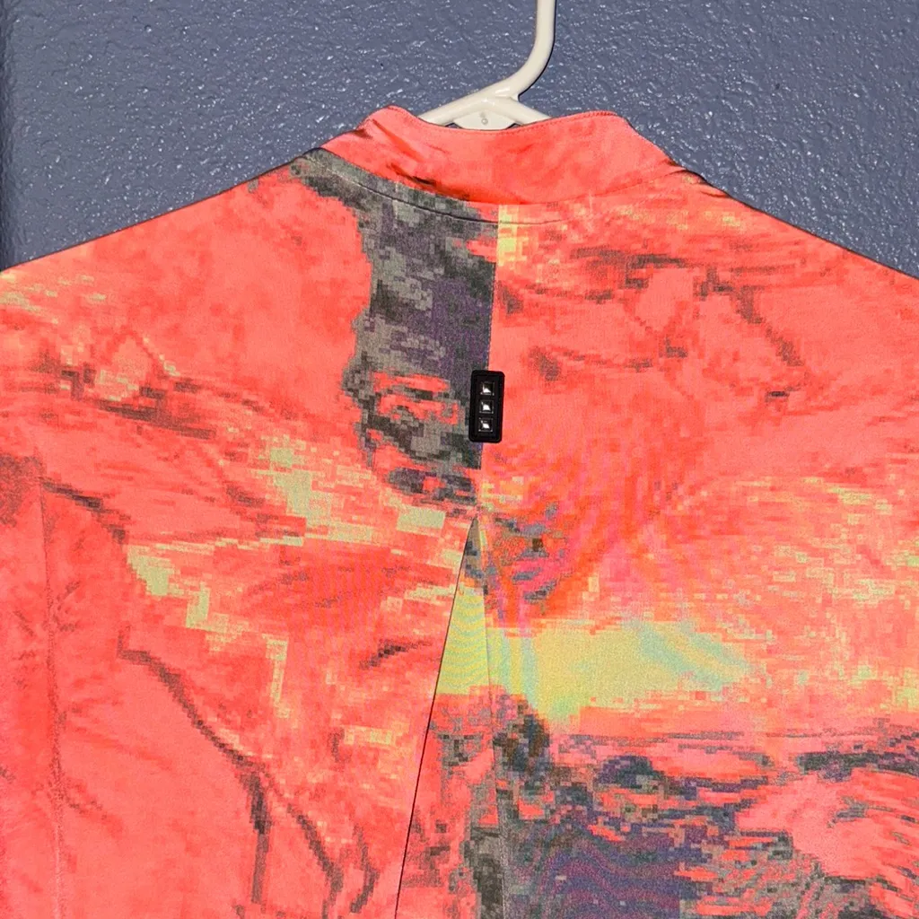 Jamie Sadock Neon Orange and Purple Abstract Shirt Size XL - Image 4
