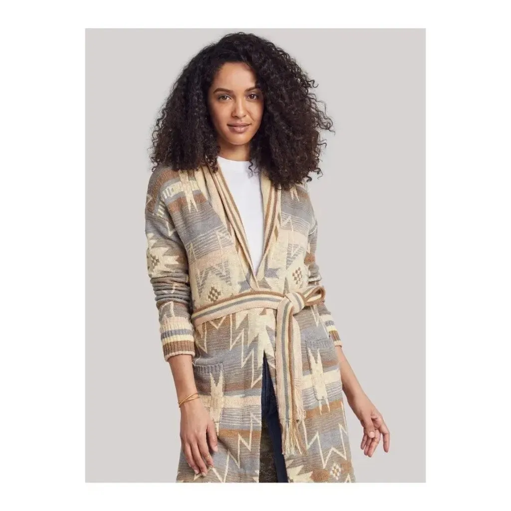 NWT Faherty Paloma Duster Cardigan in Beach Morning Star Belted Long Sweater S - Image 7