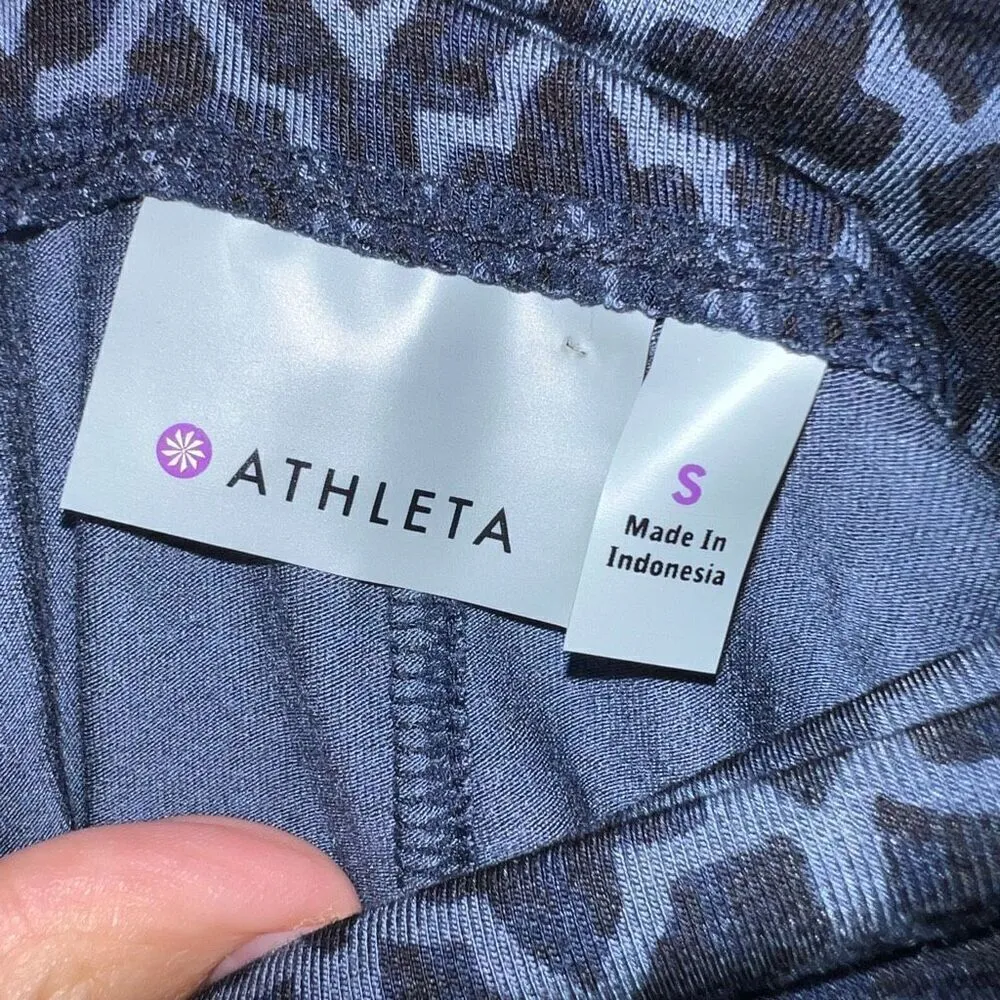 Athleta Seaside Foldover Faux Wrap Skirt Navy Geo Print Size Small Navy Blue - Image 7