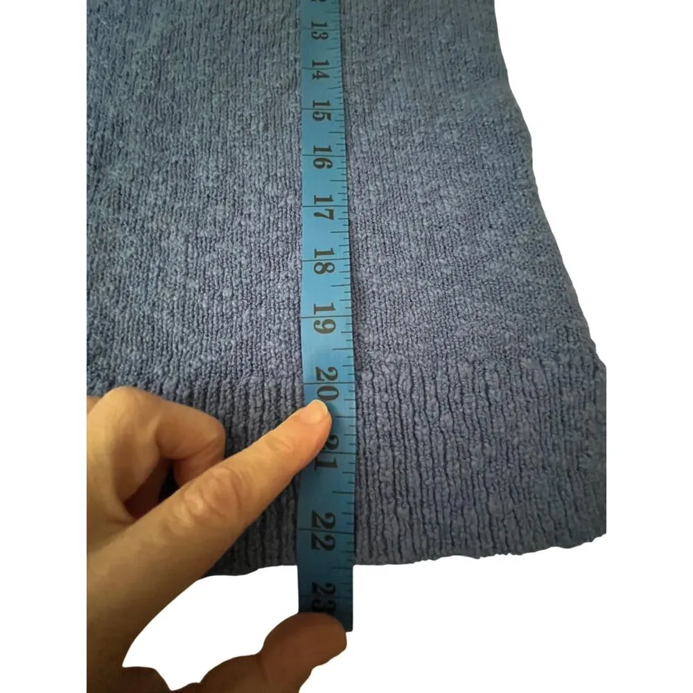 J.Crew Sweater‎ Small Blue 100% Cotton V Neck Textured Knit Long Sleeve Casual - Image 11