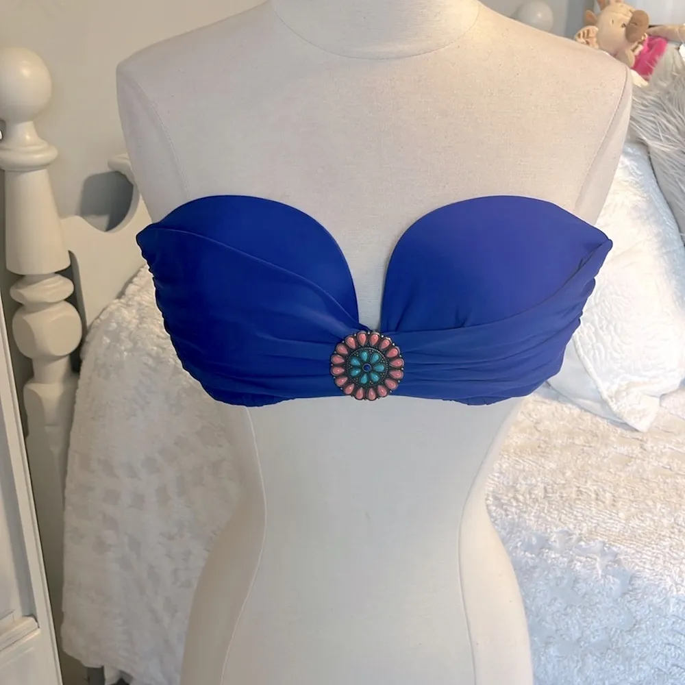 Bikini Swimsuit Top Royal Blue Fits Womens M Size M - Image 3
