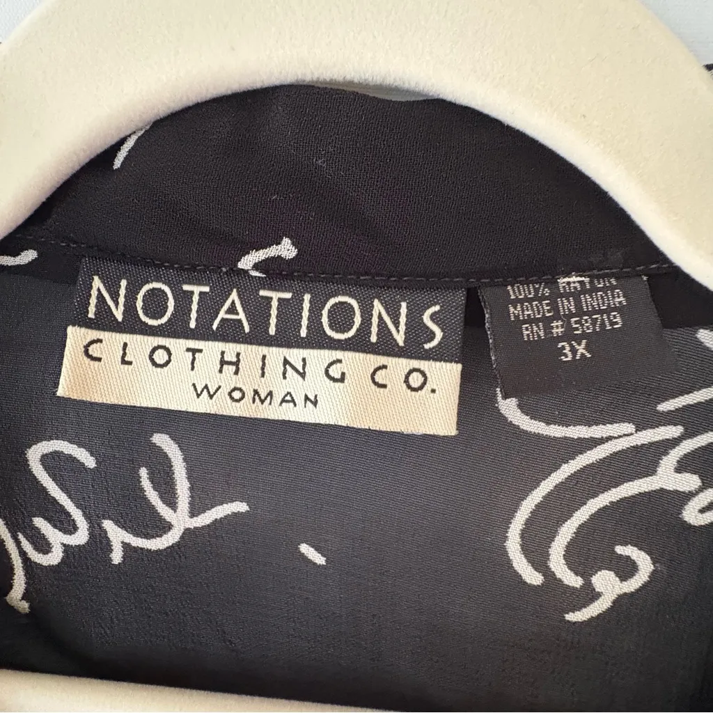 Black Sheer Graphic white black undershirt Top size 3X - Image 5