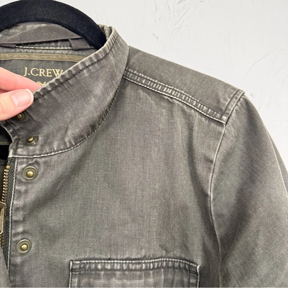 J Crew Green Utility Style Jacket Womens M Casual Lightweight Safari Grunge Fall - Image 3