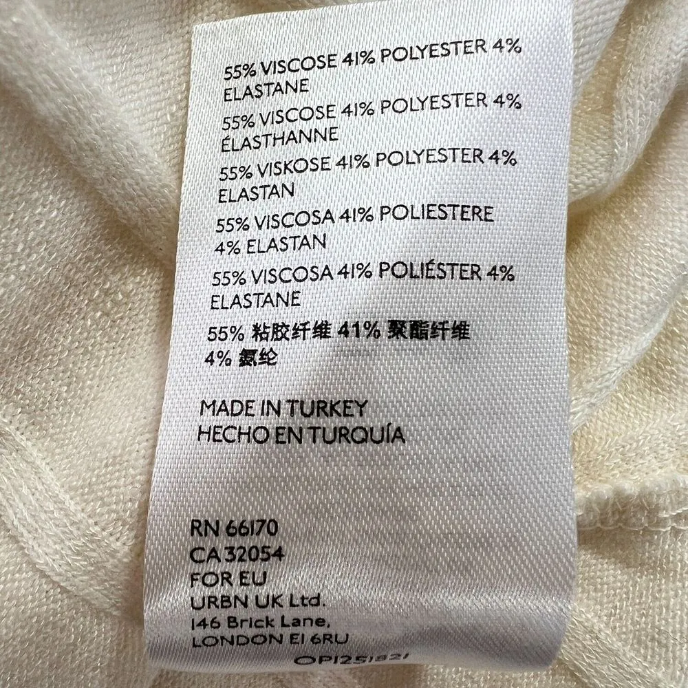 MaEve By Anthropologie‎ Sweater T-Knit XL 3/4 Sleeves Round Neck Beige Pullover - Image 4