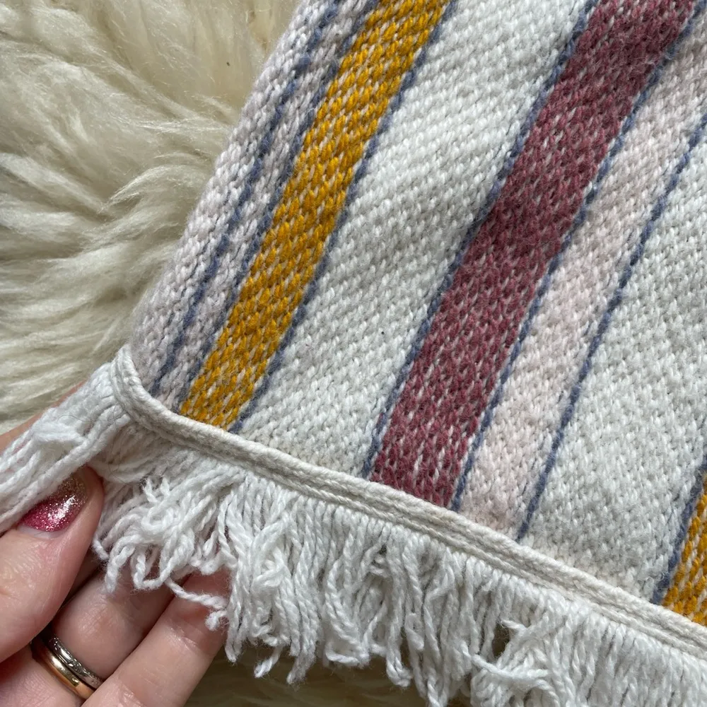 Madewell Blakley Stripe Sweater Tee size M knit retro inspired fringe top - Image 4