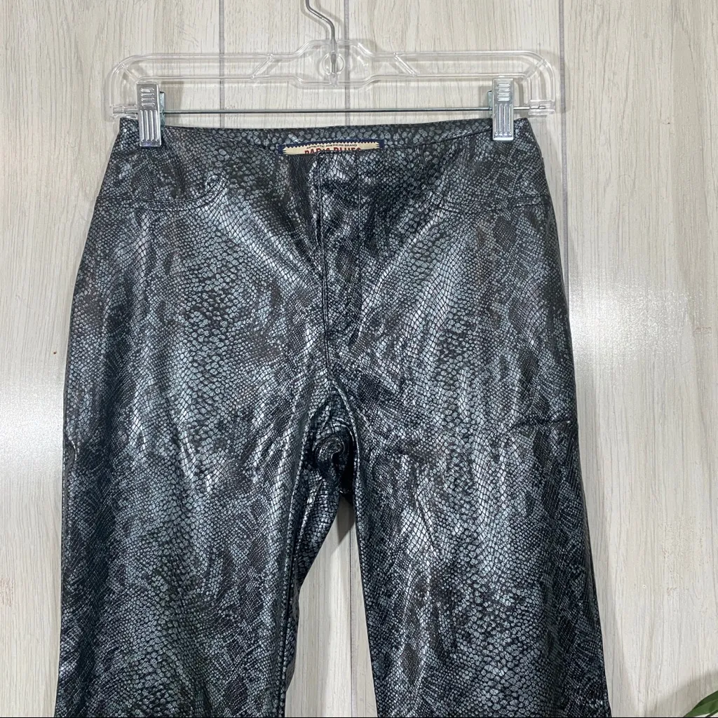 Paris Blues Faux Leather Snake Print Flare Pants size 3 - Image 3