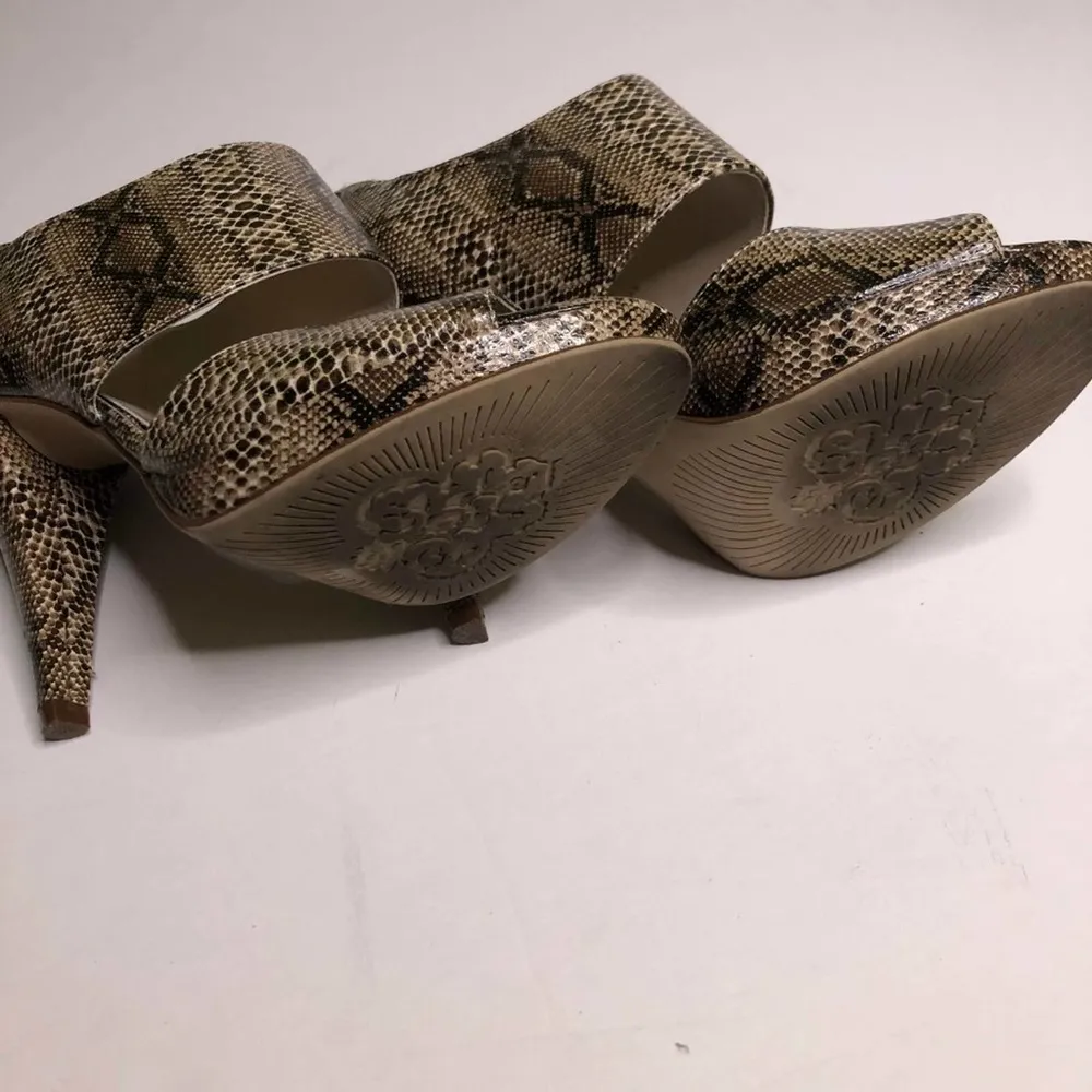 Limelight Snakeskin Open Toe Heels, Size 6 - Image 3