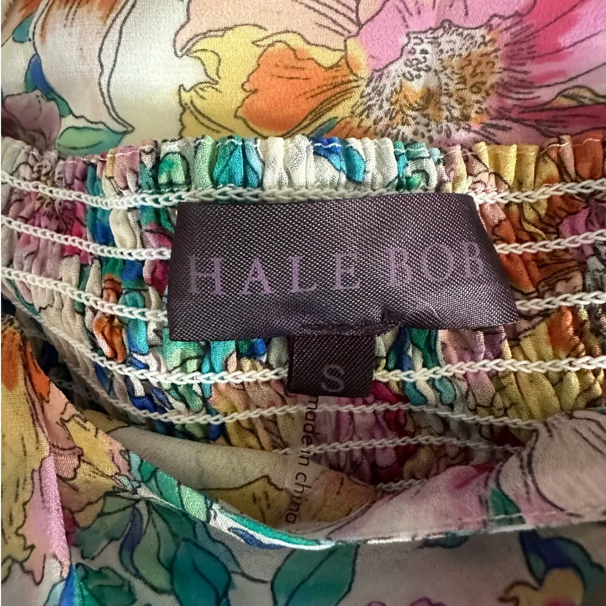 Hale Bob Mini Dress Floral Flutter Sleeve Sweetheart Neck Ruffle New - Image 4