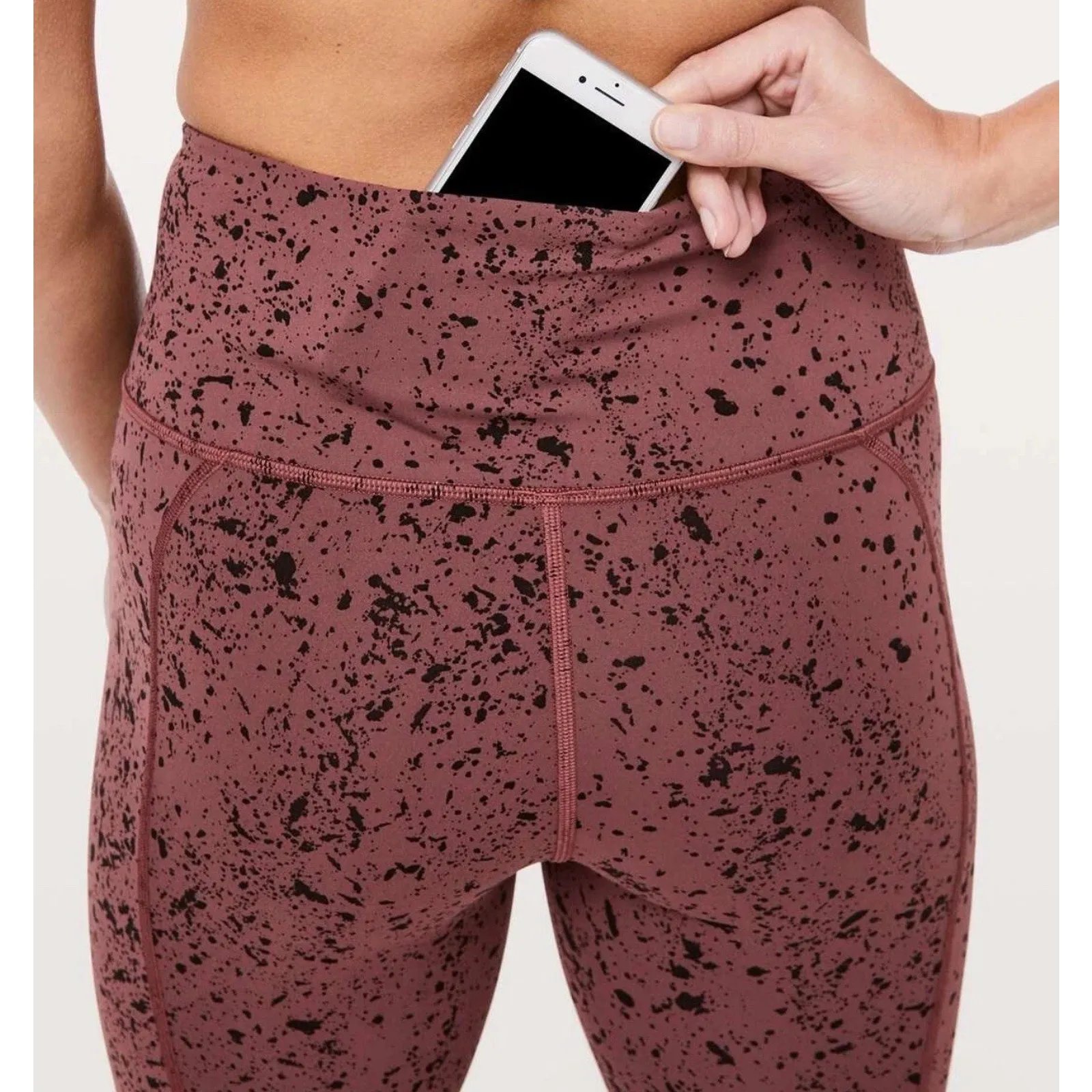 Lululemon X SoulCycle Tempo Splatter Adobe Dust Black‎ To The Beat Tight Size 4 Black - Image 5