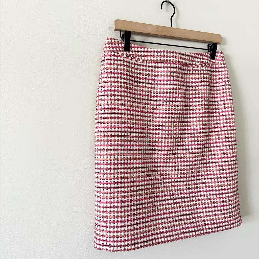 Halogen Woven Texture Pencil Skirt in Pink Gold Multi Size 8 - Image 2