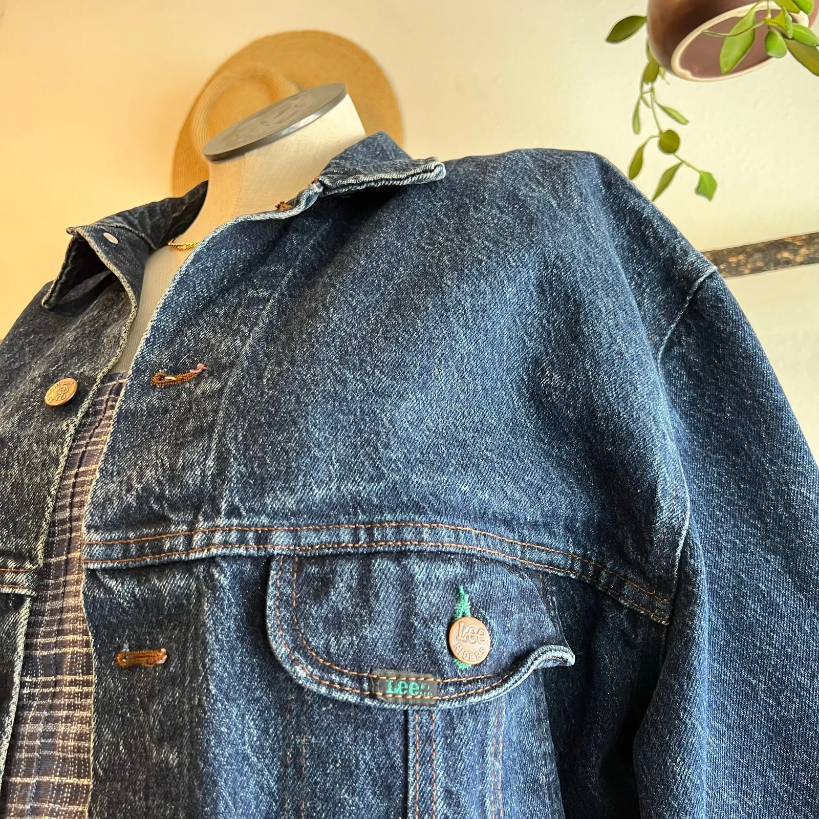 Lee Riders VIntage 1990s 100% Cotton USA Made Jean Denim Jacket Size Large - Image 7