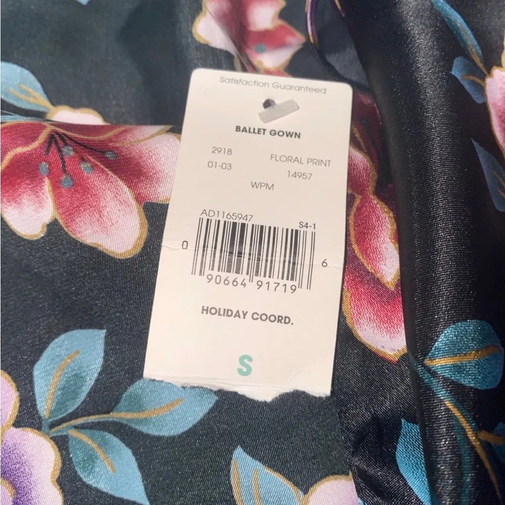 Secret Treasures Silky Ballet Floral Maxi Nightgown W/ Slits & Adjustable Straps - Image 8