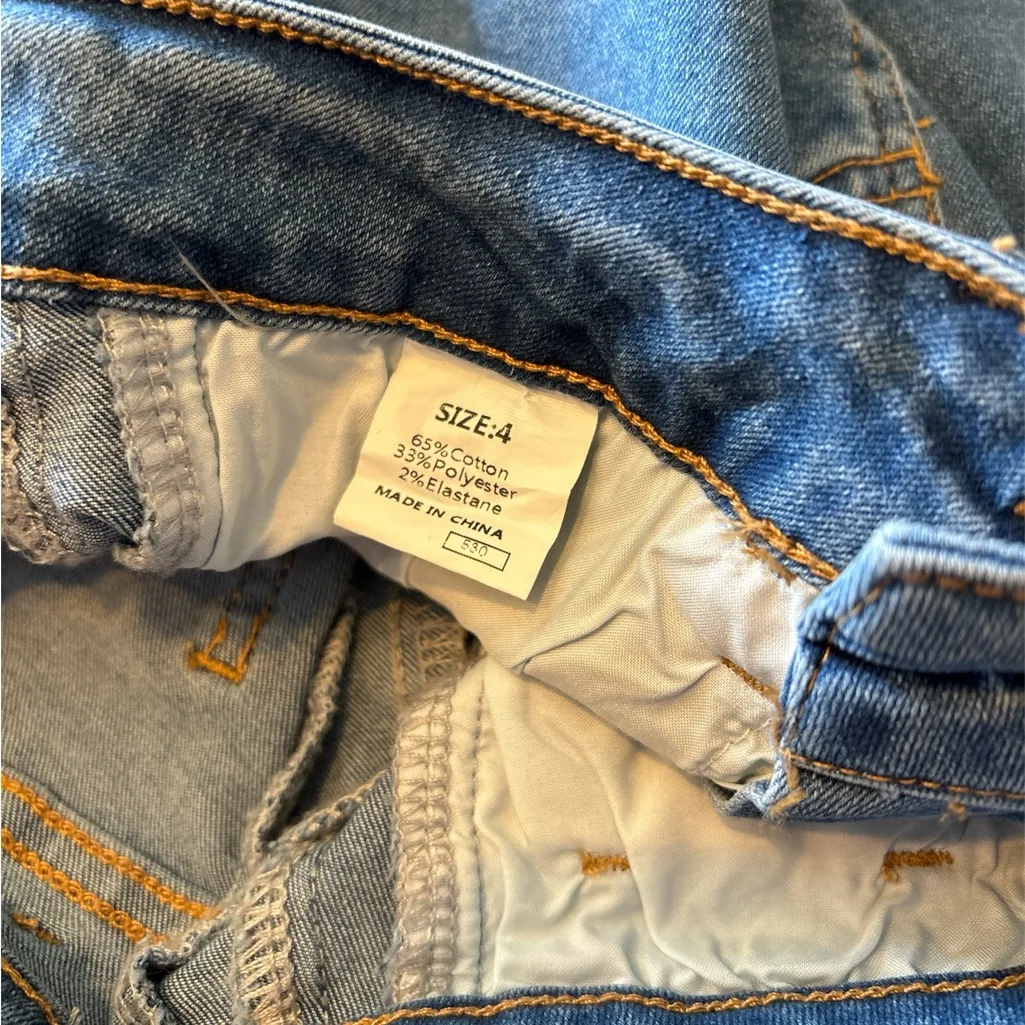 Sidefeel Women's Wide Leg Jeans High Waisted Strechy Raw Hem / NWOT - Image 4