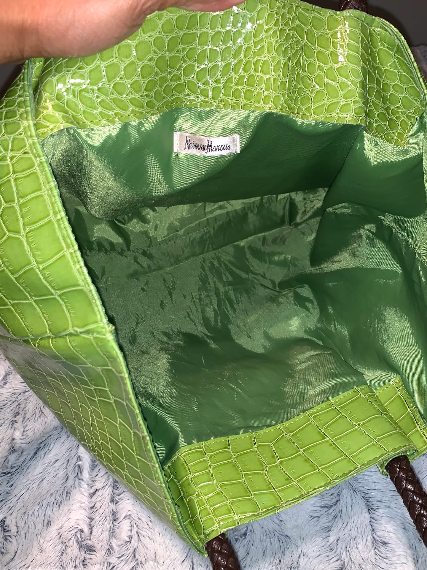 Neiman Marcus Green Tote Bag - Image 5