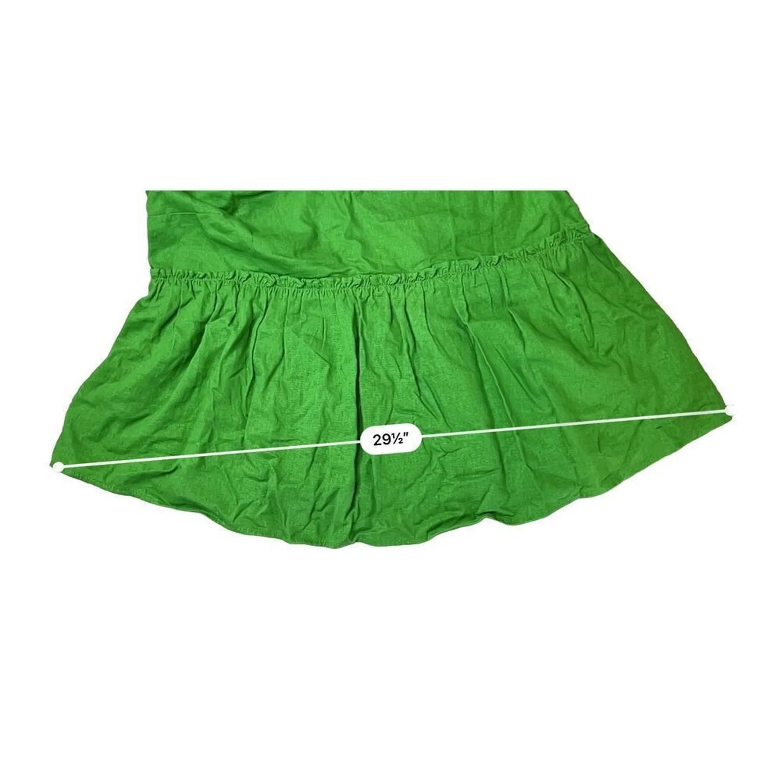 Who What Wear Linen‎ Kelly Green High Waist Top Blouse LARGE Summer Flowy NWOT - Image 10