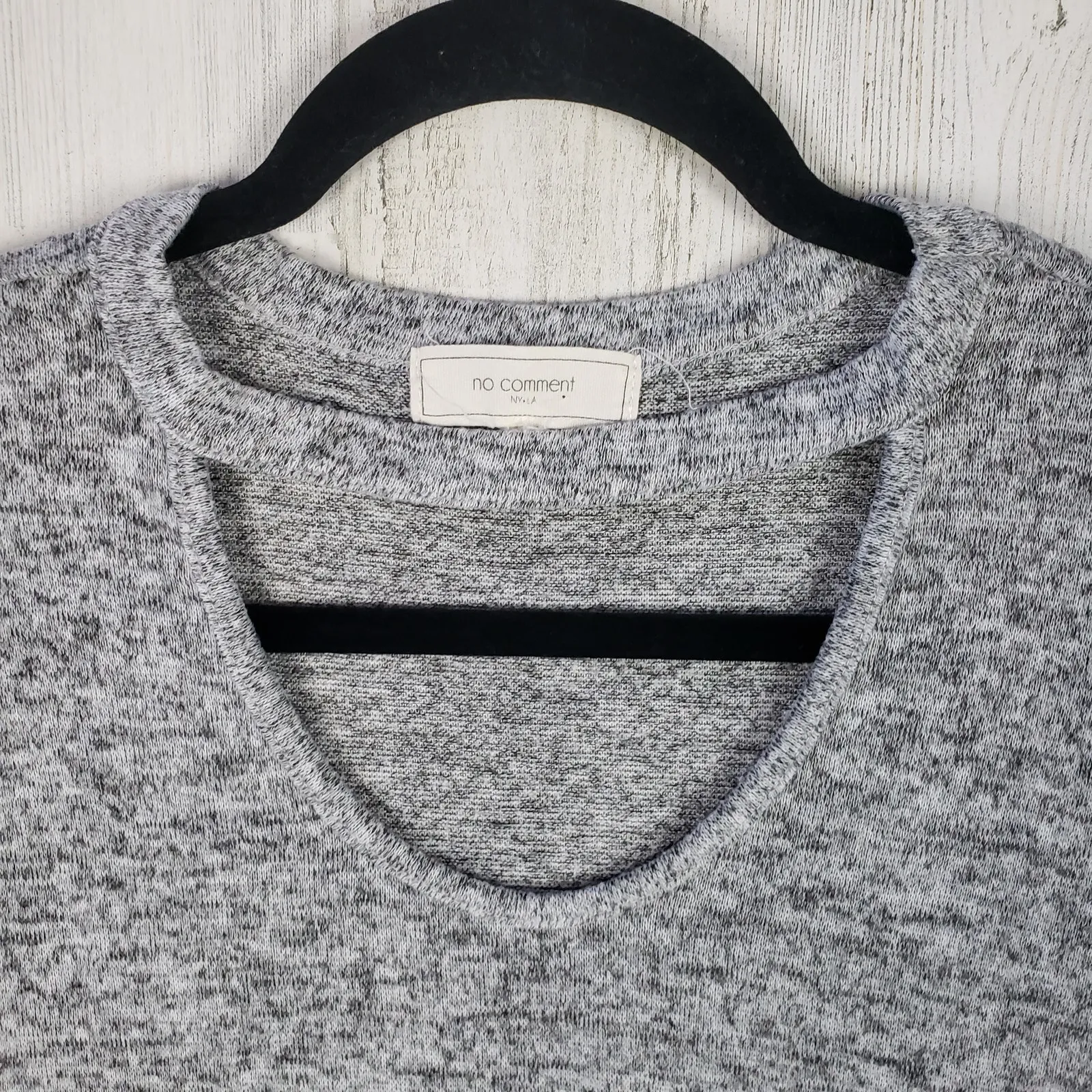 No Comment  Gray Cropped Choker Collar Sweater Women's Size Large - Image 2