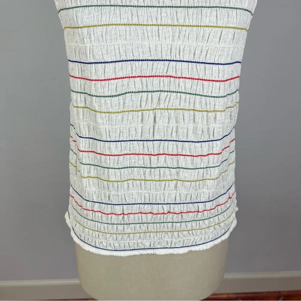 Madewell Texture & Thread Rainbow-Stitch Smocked Tank Top - Image 5