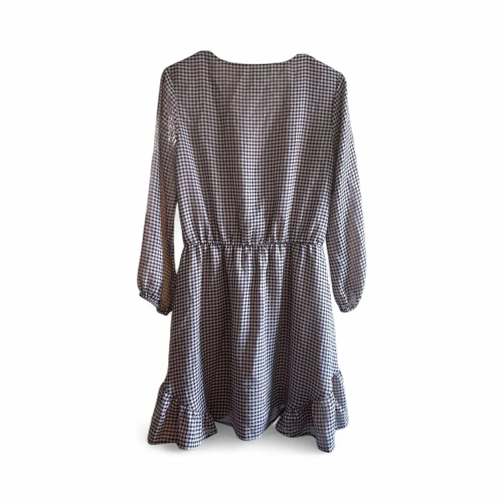 Ali Ro v-neck long sleeve Gingham Dress  aprox Large A-46 - Image 5