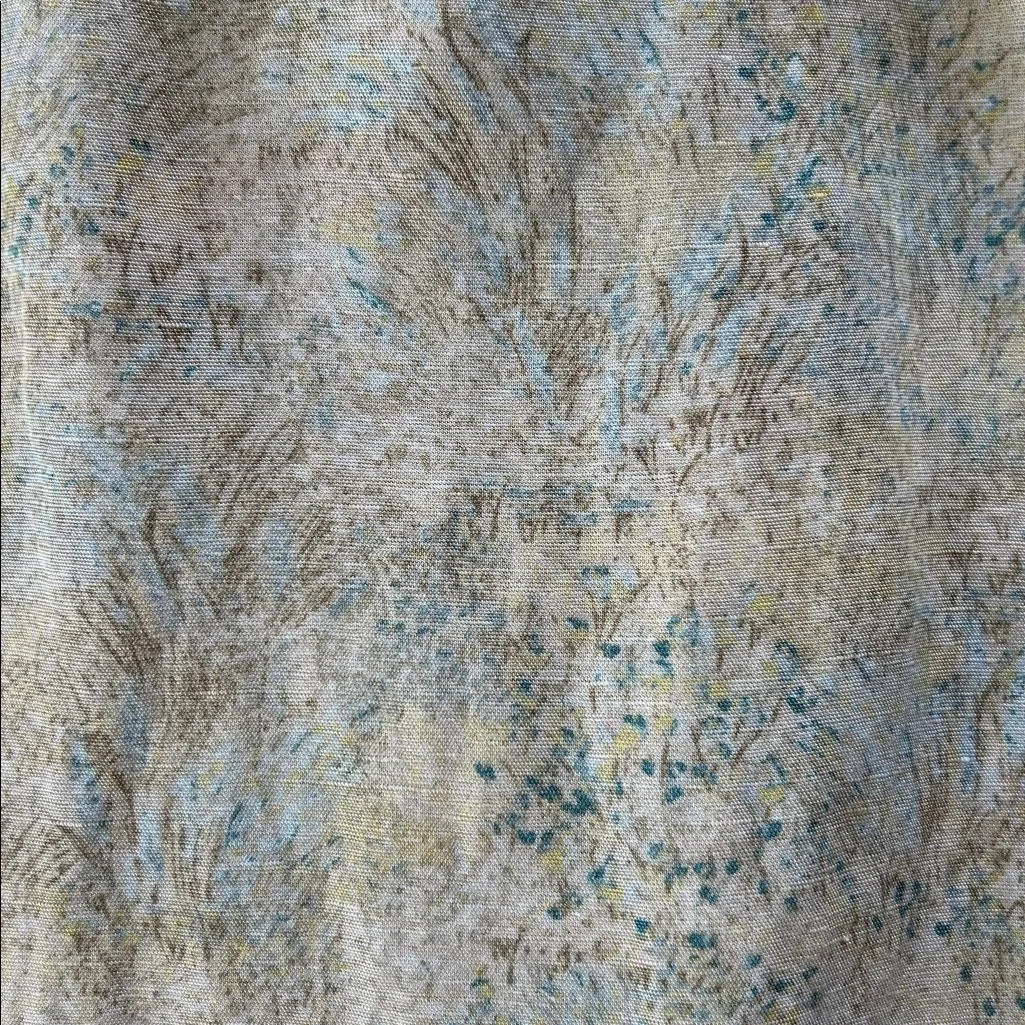 H&M linen blend neutral, earthy cottage tie back earthy boho mini dress XS - Image 11