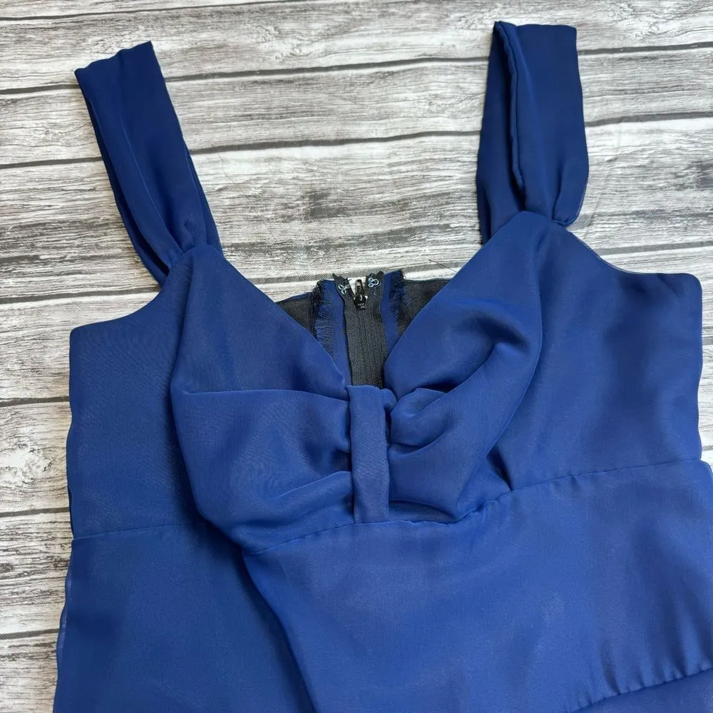 Homemade Womens Sleeveless Sweetheart Neckline Dress M Med Medium Blue Black Zip - Image 4