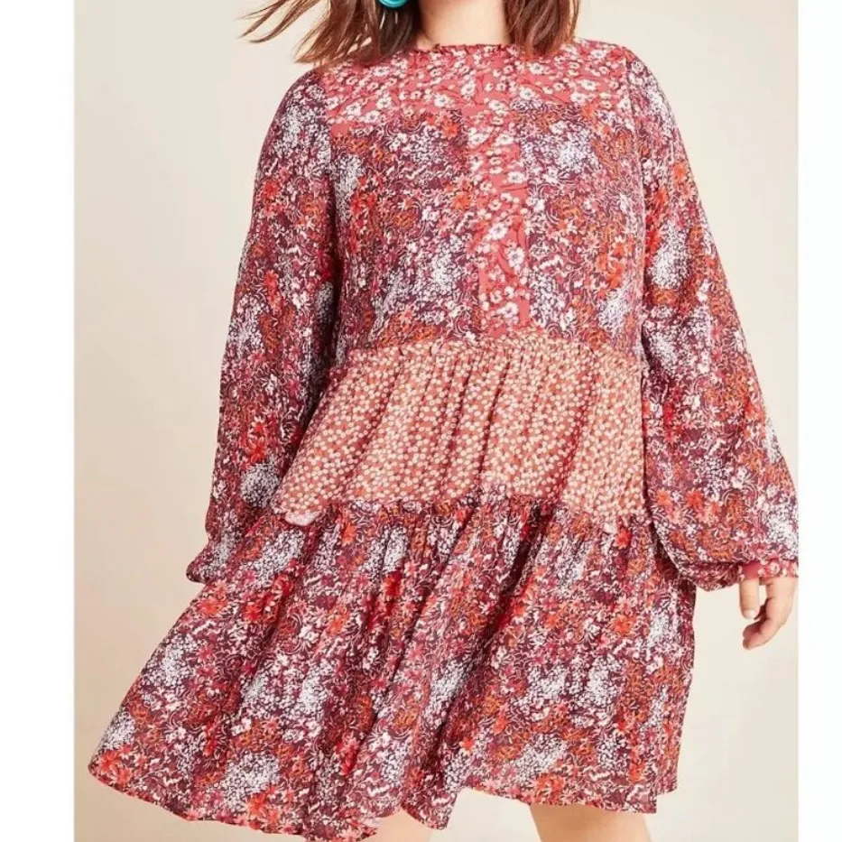 Maeve X Anthropologie Esther Floral Tiered Patchwork Dress - Image 8