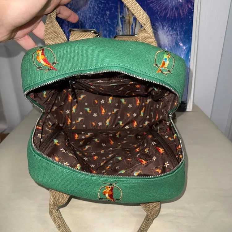 Disney parks Loungefly enchanted Tiki room tiki birds canvas mini backpack - Image 7
