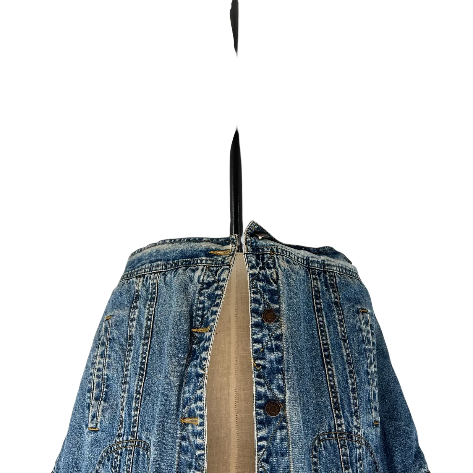 Gap Vintage Denim Vest Sherpa Lined Sleeveless Oversized Size Large - Image 6