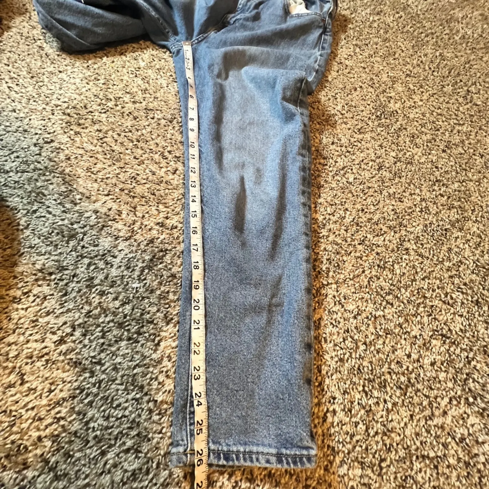 H&M Womens Blue Denim Jeans Size 8 High Rise Straight Leg Cotton Blend - Image 6