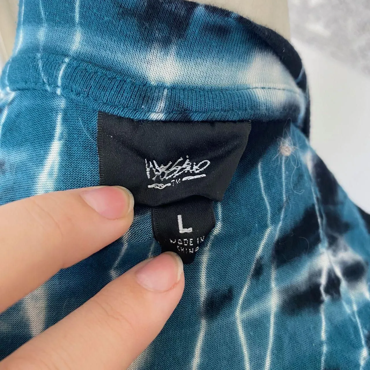 Mossimo Blue Black White Soft Whimsygoth Boho Tie Dye Duster Cardigan L Size L - Image 7