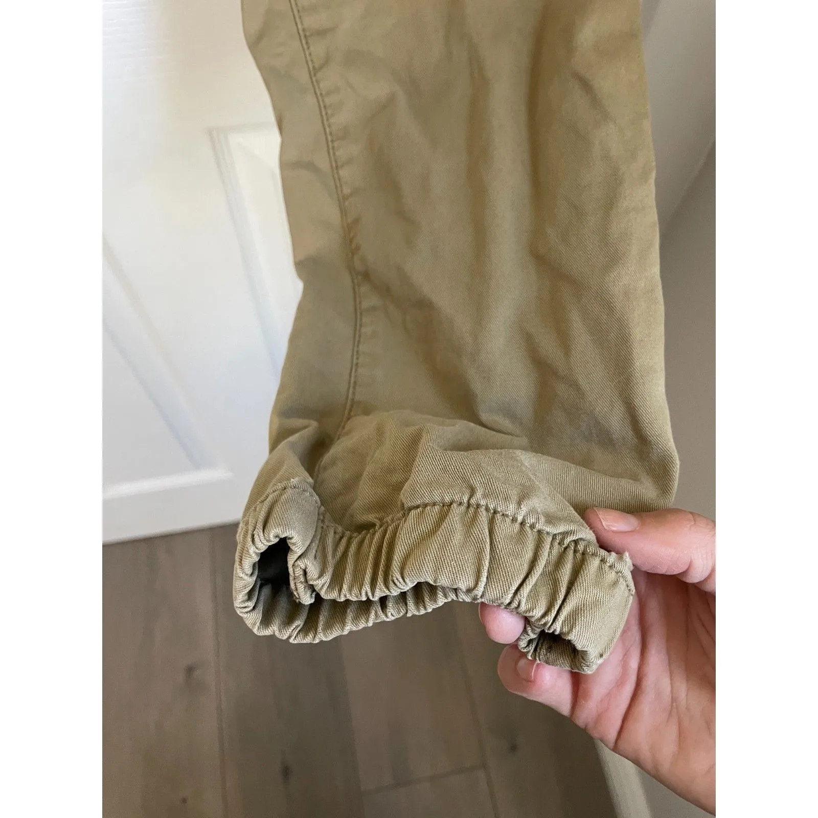 Old Navy jogger pants men's Medium khaki tan beige Flex stretch material READ - Image 6