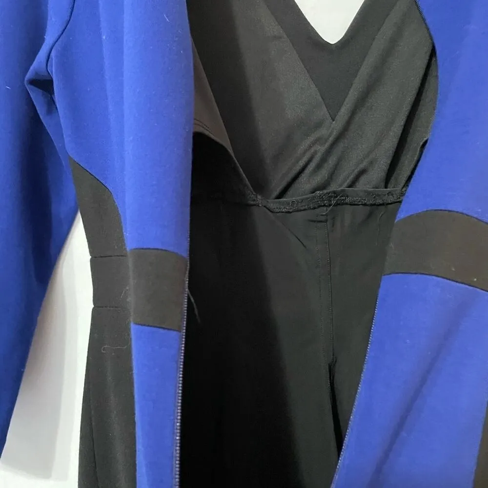 NYDJ Black & Blue Sheath Dress Hidden Shaper Womens 4 Mini Career Slimming - Image 7