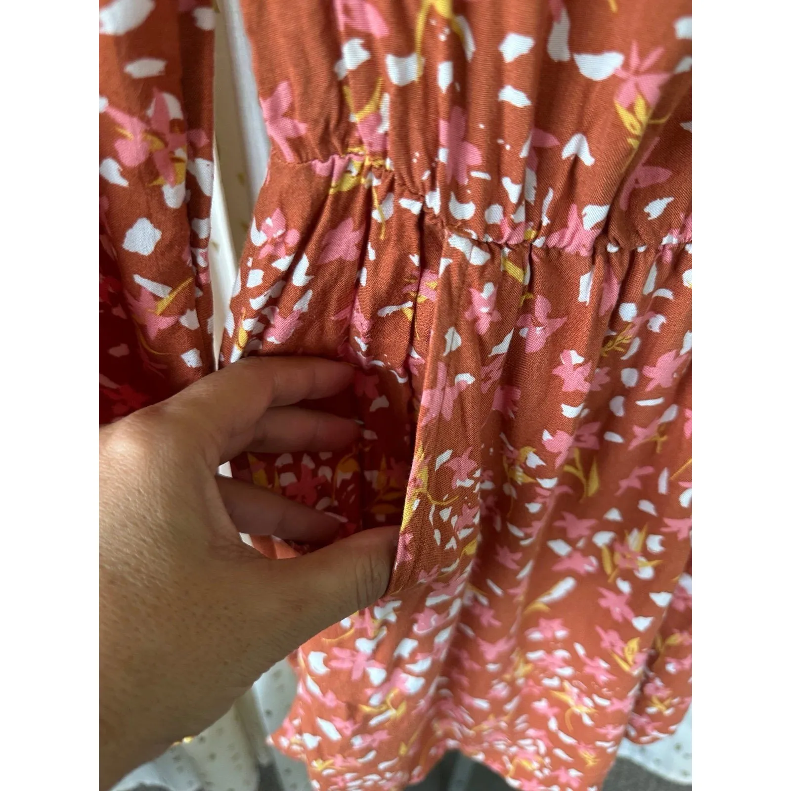 Roxy Spirit Awakes Long Sleeve V- Neck Drawstring Bodice Romper Playsuit S - Image 5