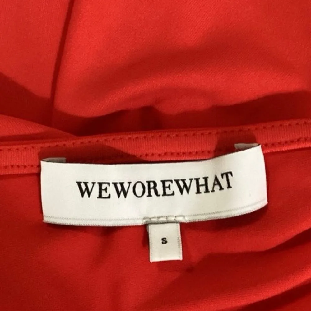 WeWoreWhat Womens Red Long Sleeve Asymmetrical One Shoulder A-Line Mini Dress S - Image 7