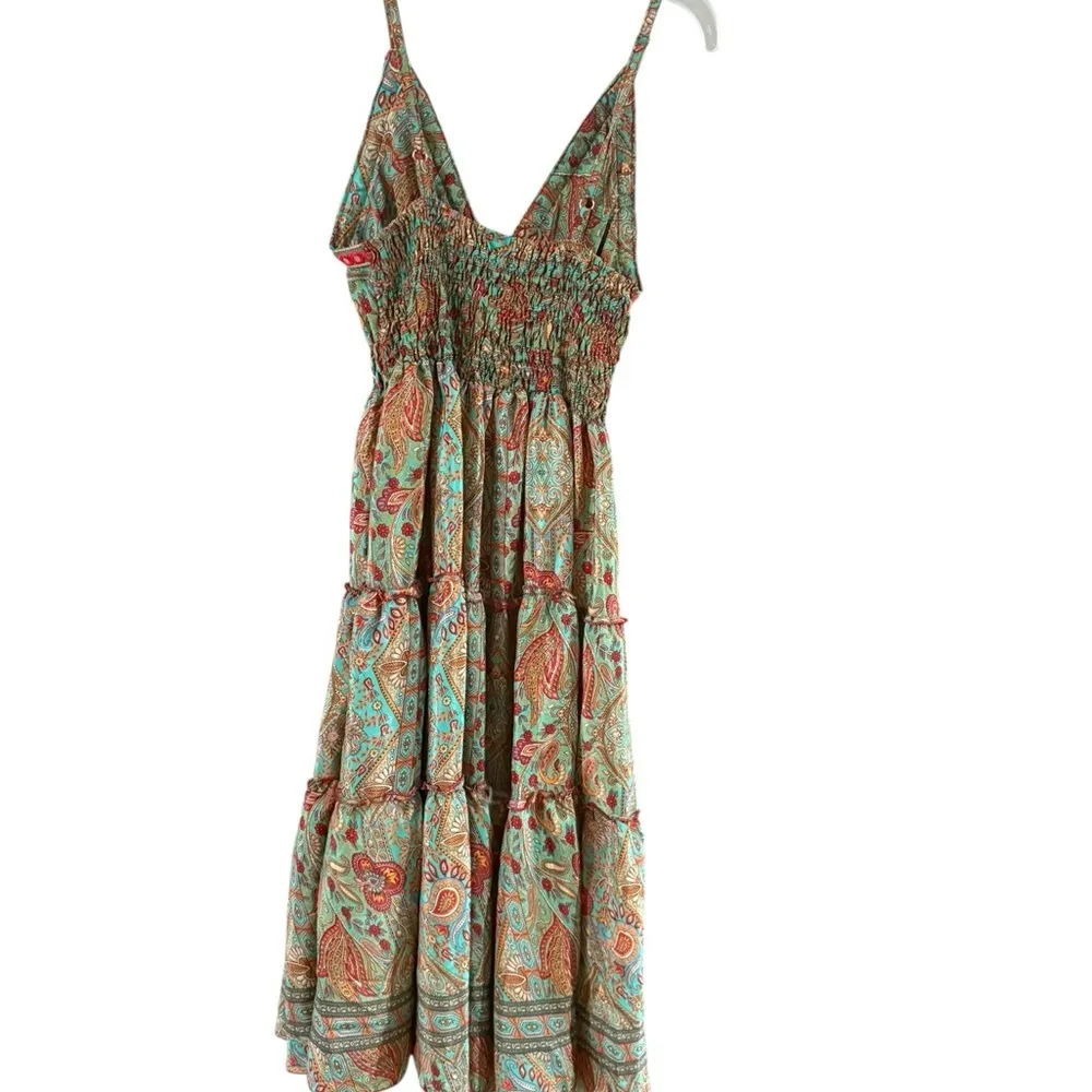 IAMGIA Paisley Mini Dress Green and Red - Image 9