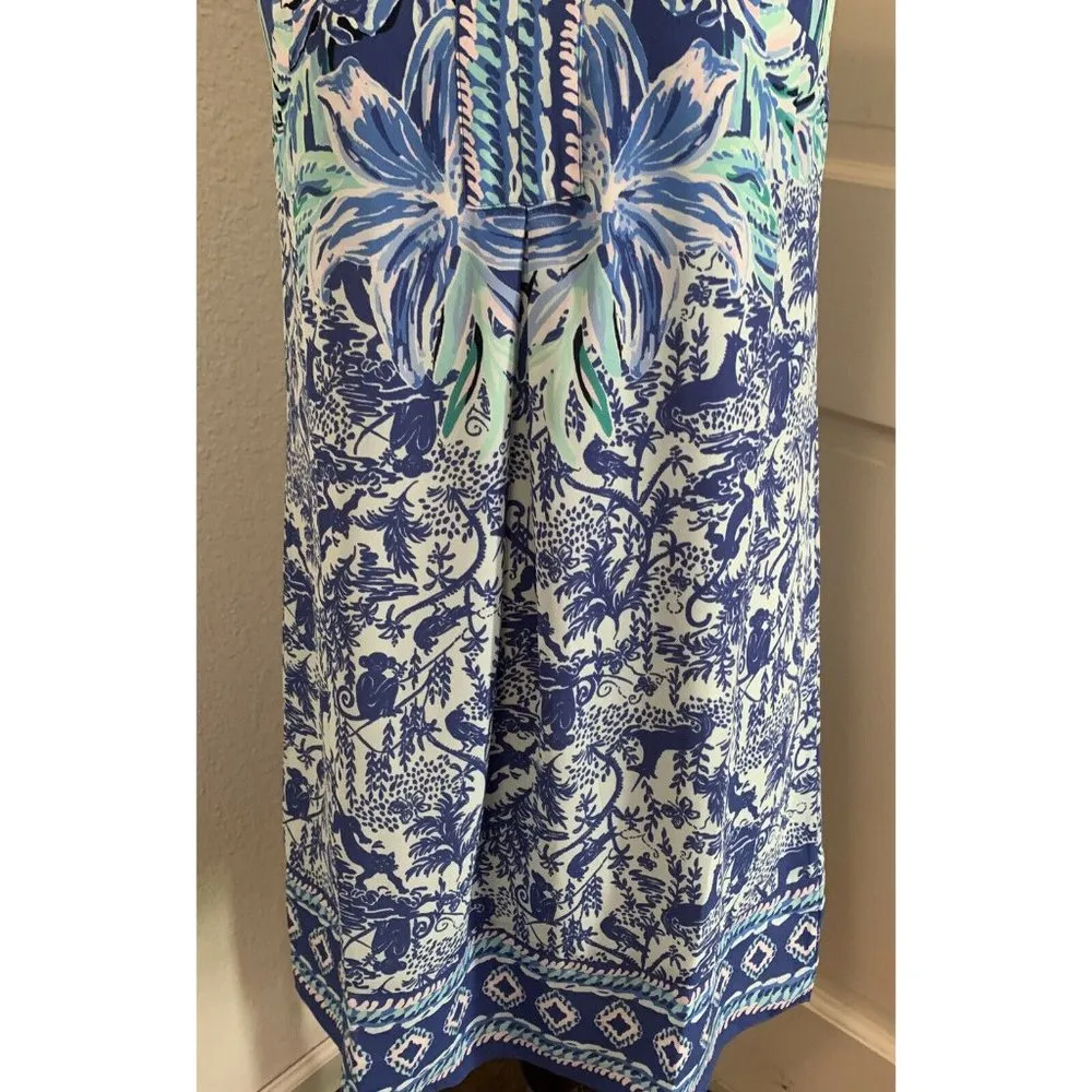 Lilly Pulitzer EVAH SHIFT DRESS SIZE XS High Tide Navy Ready Set Gecko New NWT - Image 9
